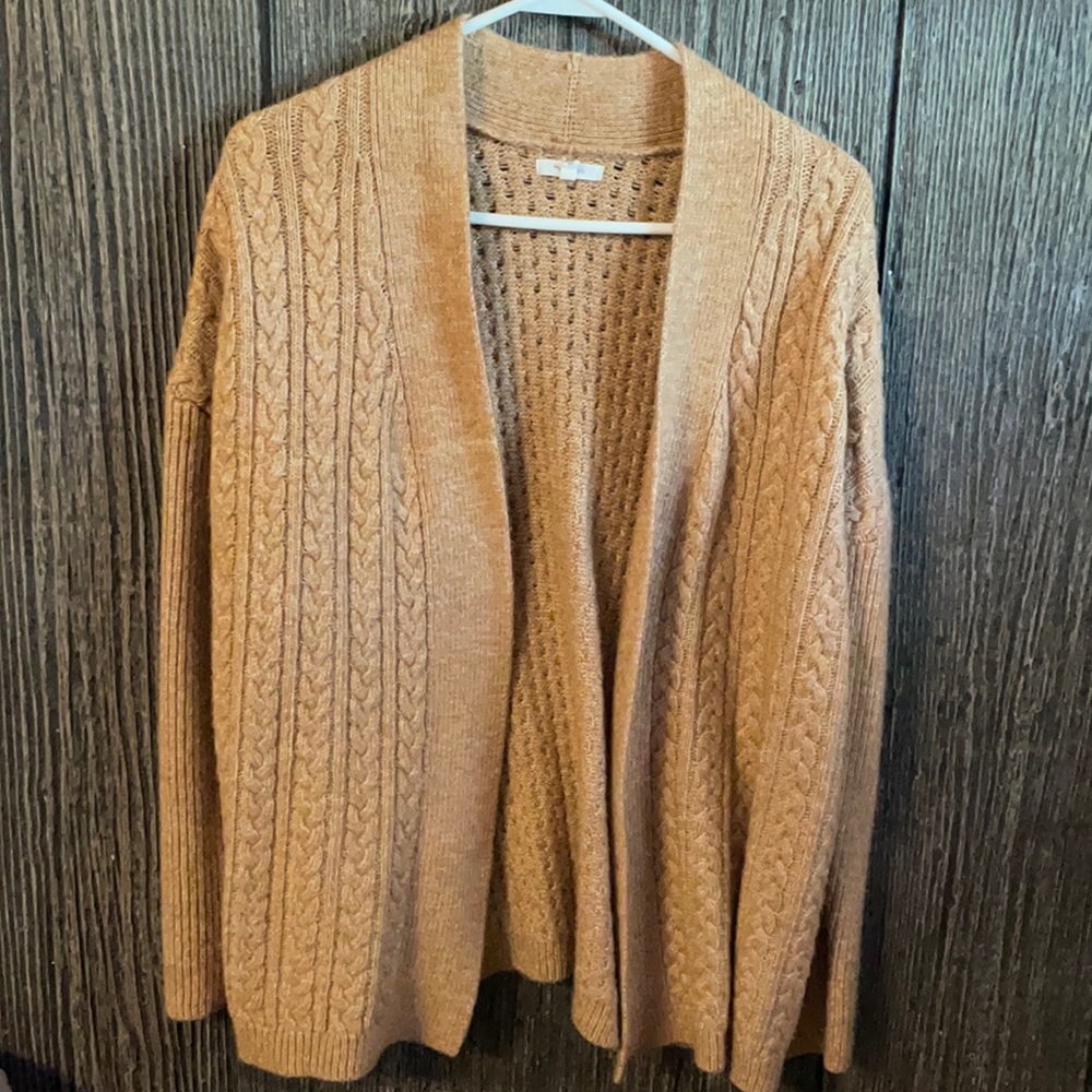 Gold knit cardigan